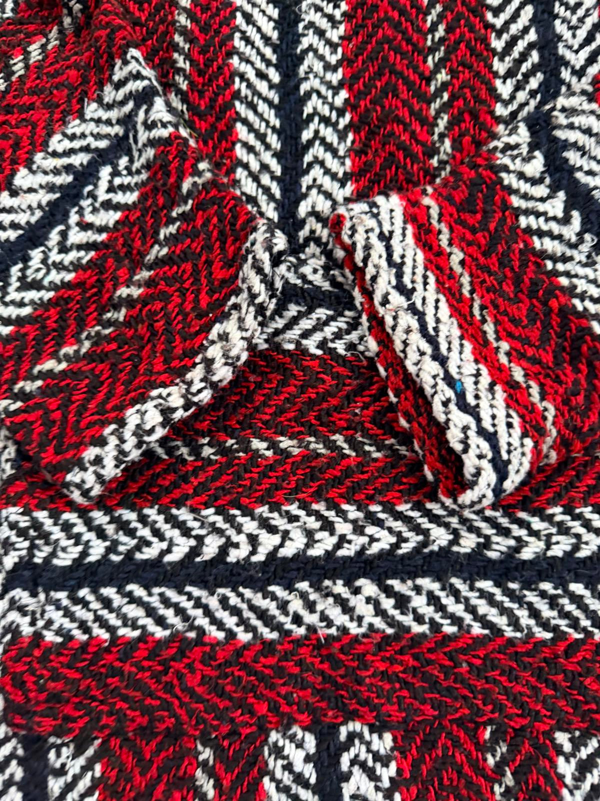 Mexican Baja Hoodie Pullover Hippie Boho Festival Jumper Size M Red Black
