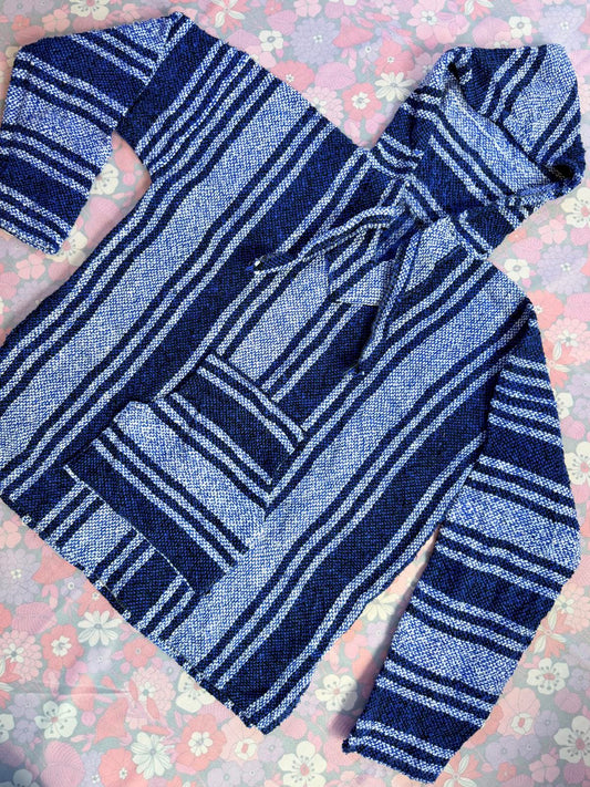 Mexican Baja Hoodie Pullover Hippie Boho Festival Jumper Size M