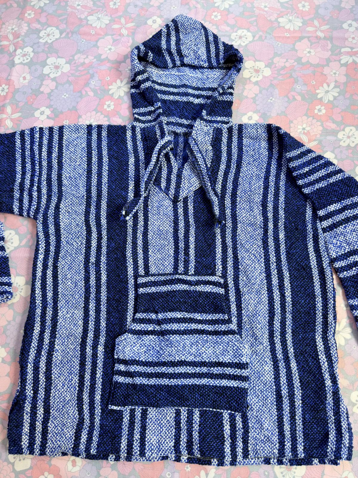 Mexican Baja Hoodie Pullover Hippie Boho Festival Jumper Size M