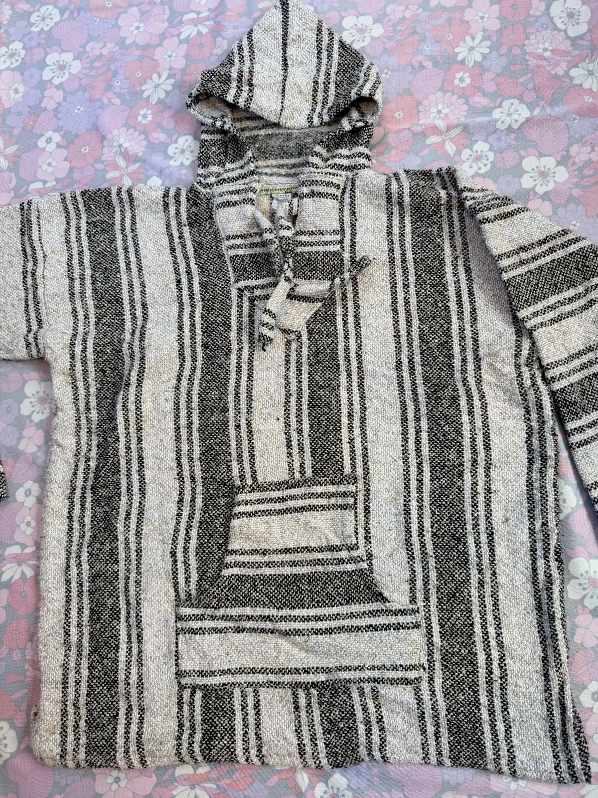 Mexican Baja Hoodie Pullover Hippie Boho Festival Jumper Size XL