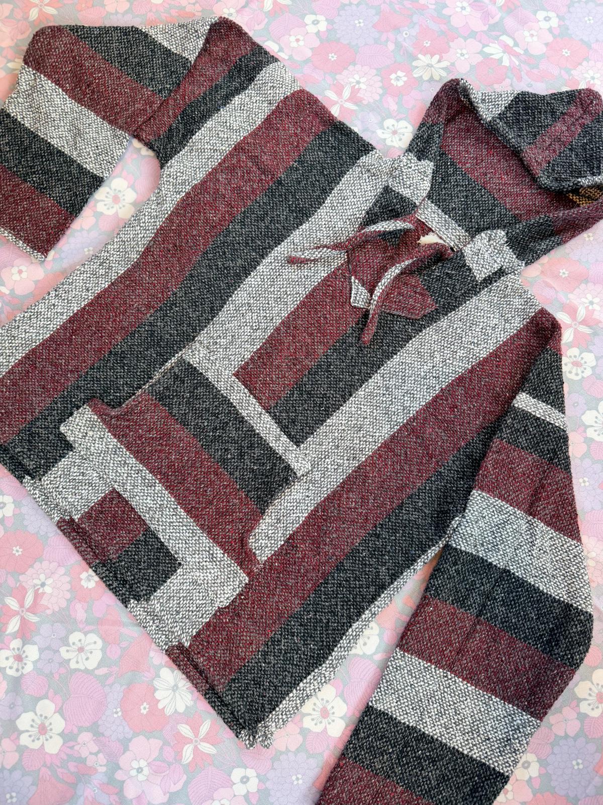 Mexican Baja Hoodie Pullover Hippie Boho Festival Jumper Size M