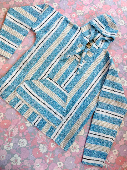 Mexican Baja Hoodie Pullover Hippie Boho Festival Jumper Size M 12 to 14
