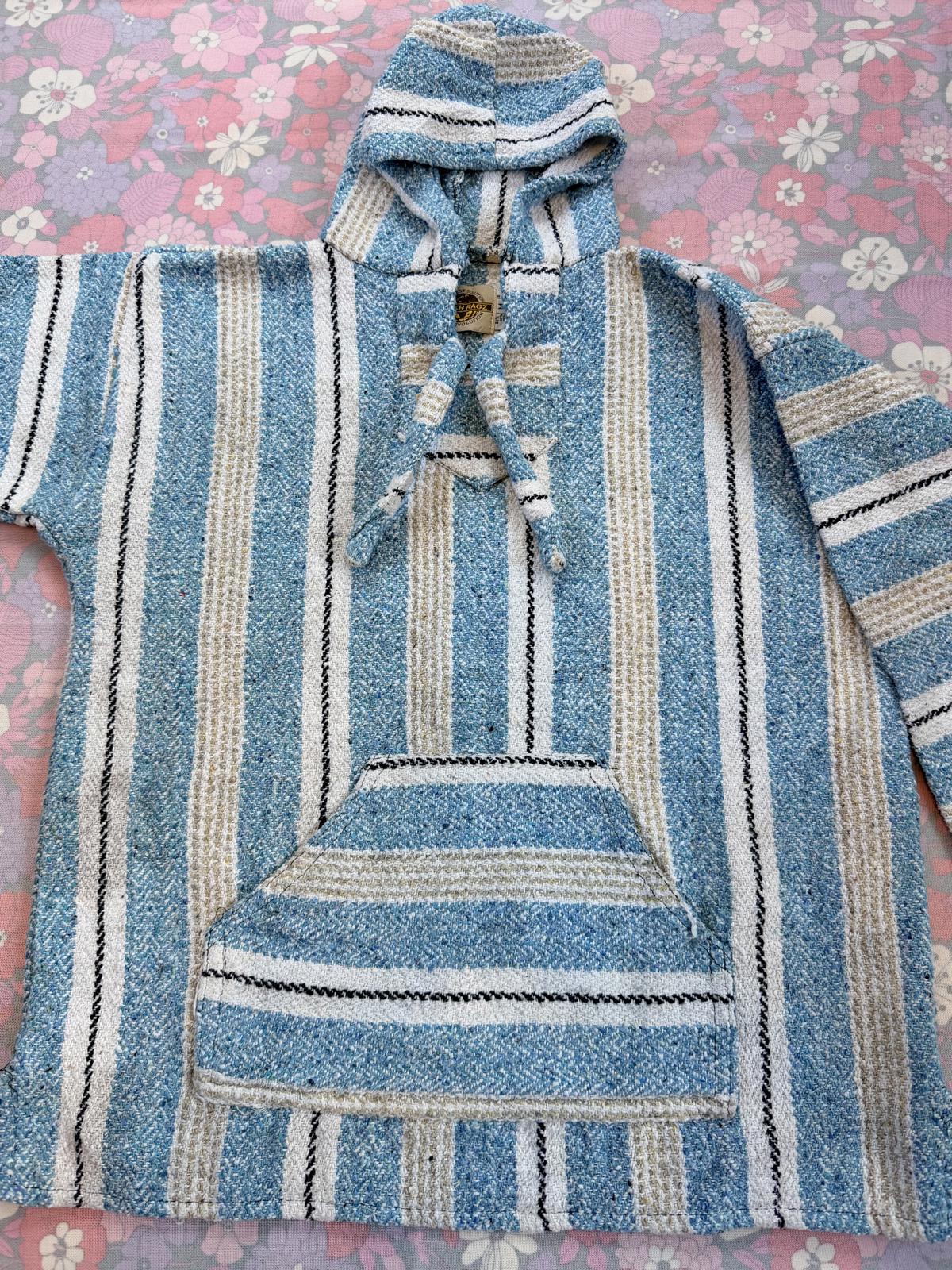 Mexican Baja Hoodie Pullover Hippie Boho Festival Jumper Size M 12 to 14