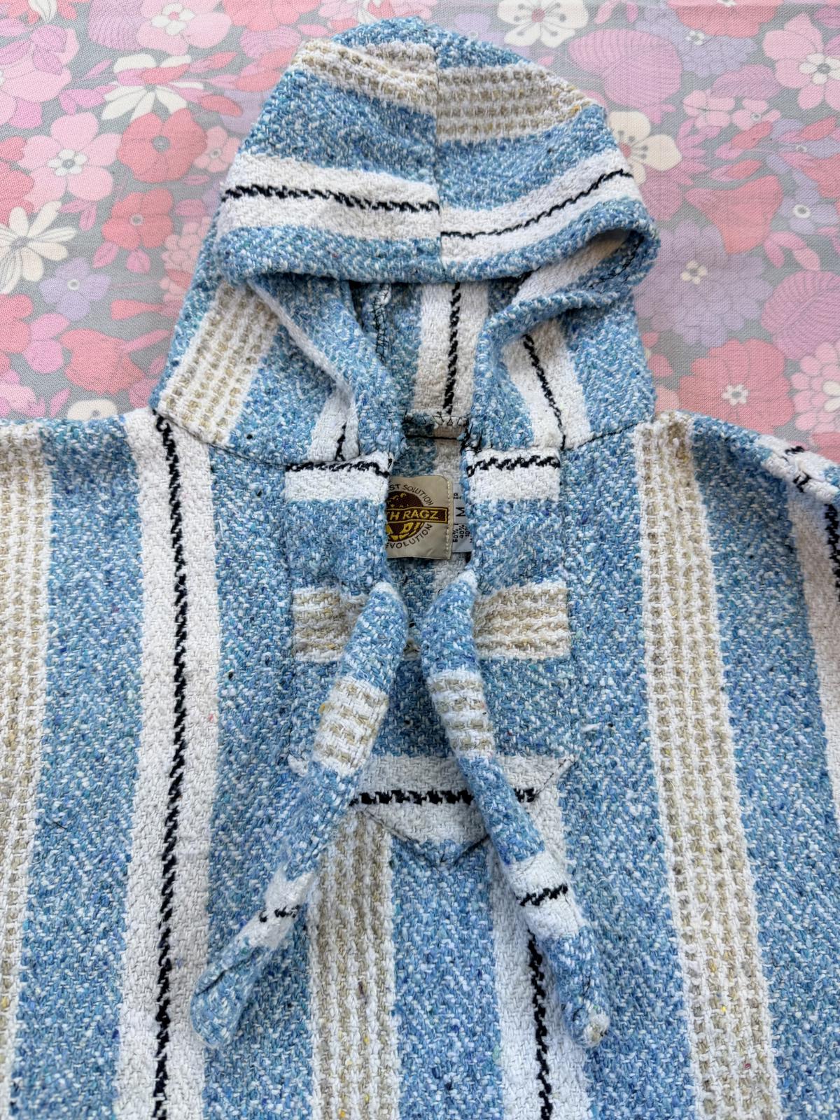 Mexican Baja Hoodie Pullover Hippie Boho Festival Jumper Size M 12 to 14