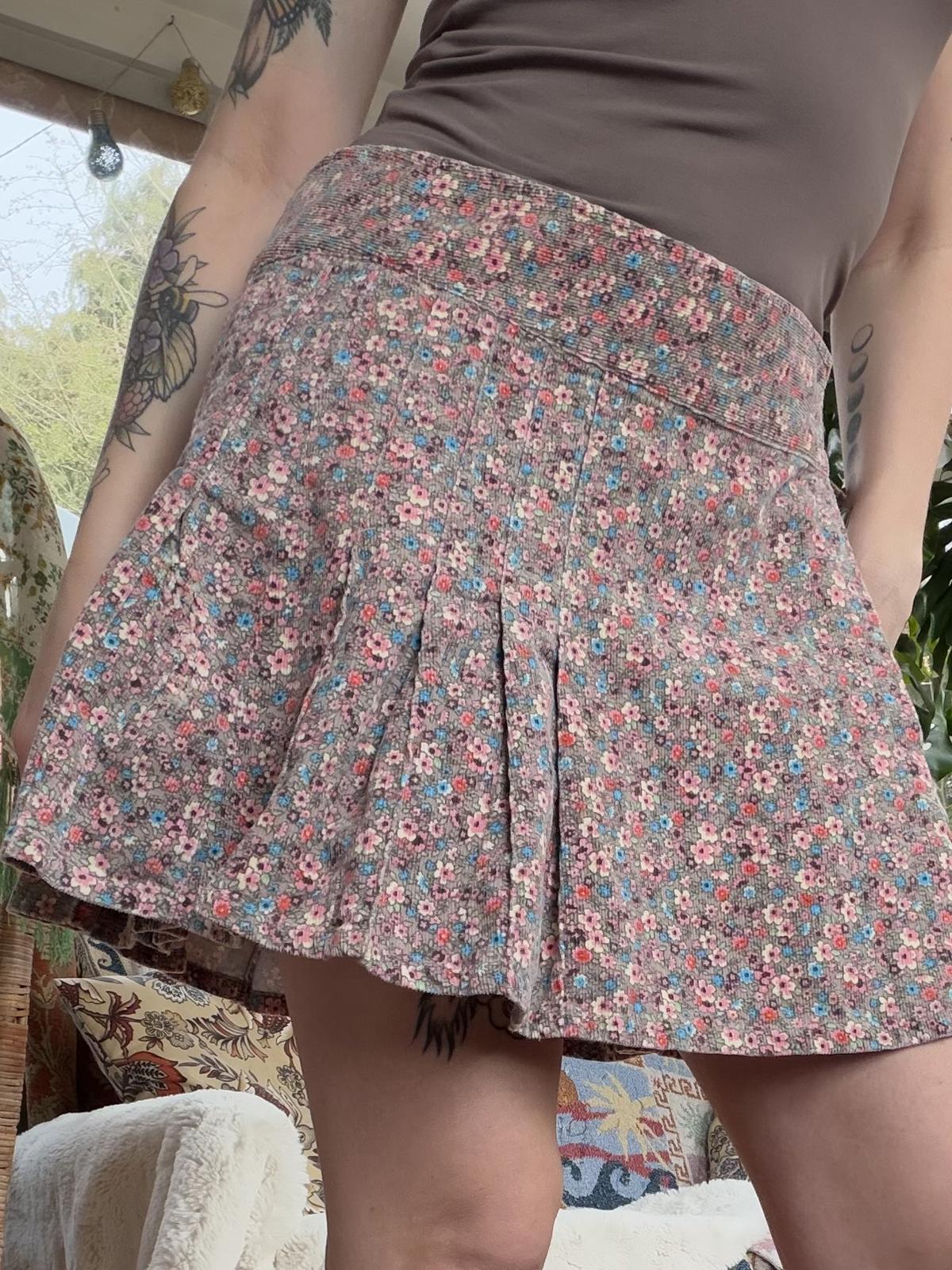 Vintage Y2K Short Skirt 100% Cotton Floral Pleated Mini Skirt Preppy Summer 10
