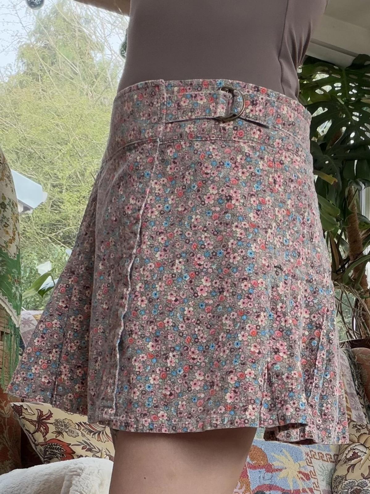 Vintage Y2K Short Skirt 100% Cotton Floral Pleated Mini Skirt Preppy Summer 10