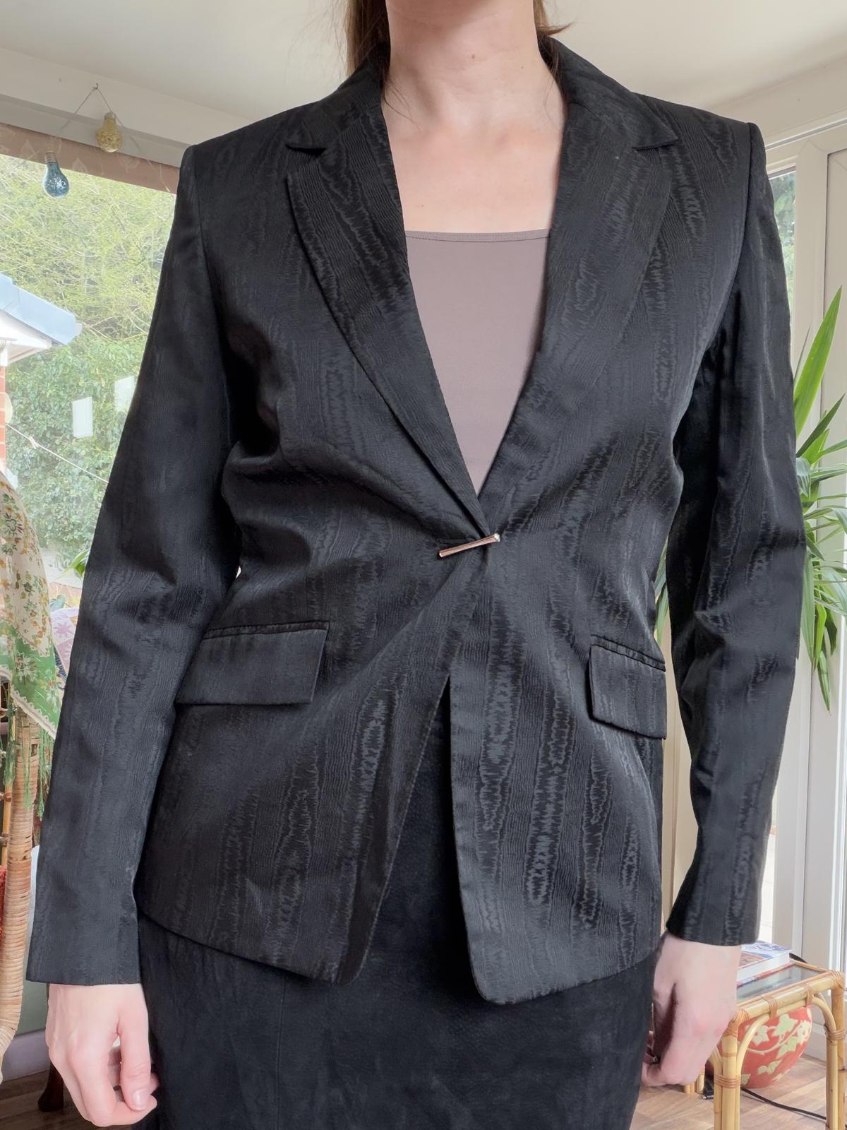 vintage 1990s Blazer By Next Black Size 10 Textured Single Button Blazer Jacket