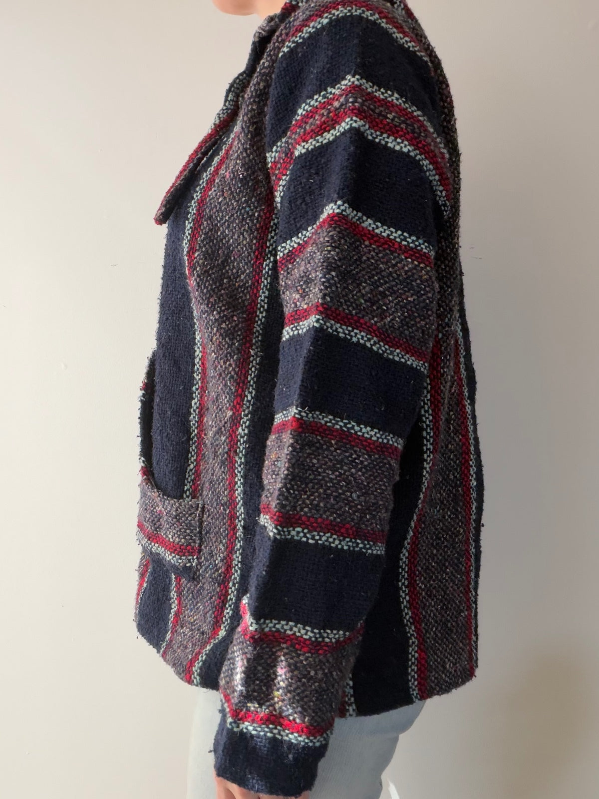 Mexican Baja Hoodie Pullover Hippie Boho Festival Jumper Size M