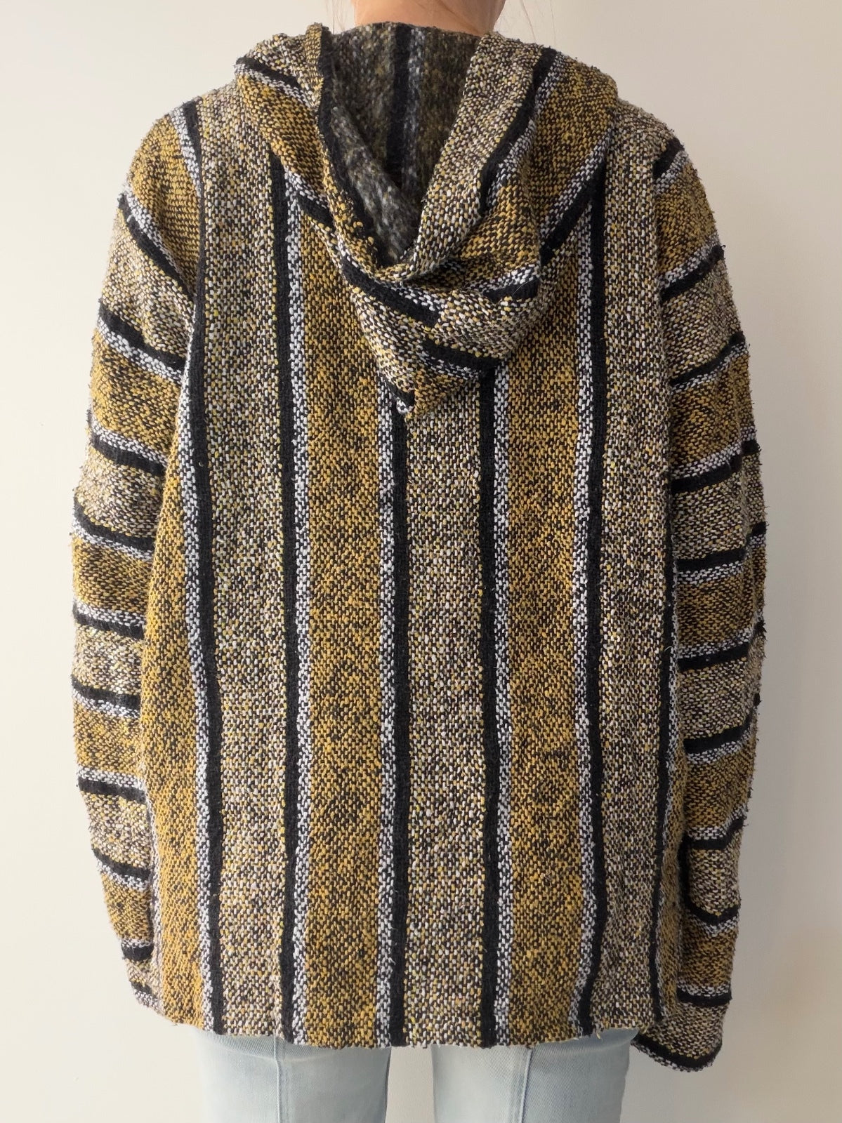 Mexican Baja Hoodie Pullover Hippie Boho Festival Jumper Size XL