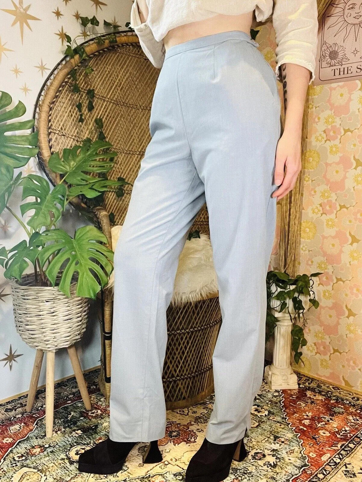 Vintage 1980s Trousers 10 Tapered Leg By St Michael High Waist Office Work Wear