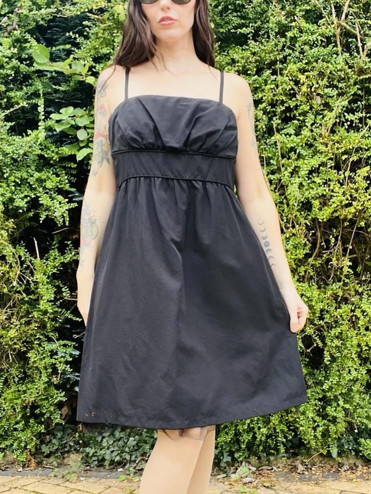 Vintage Y2K Strappy Dress By Esprit Empire Waist Little Black Dress Size 16