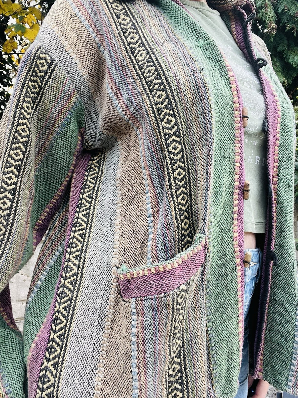 Hippie Kantha Jacket Small Size 10-12 Boho Oversized Cotton Hippy Coat