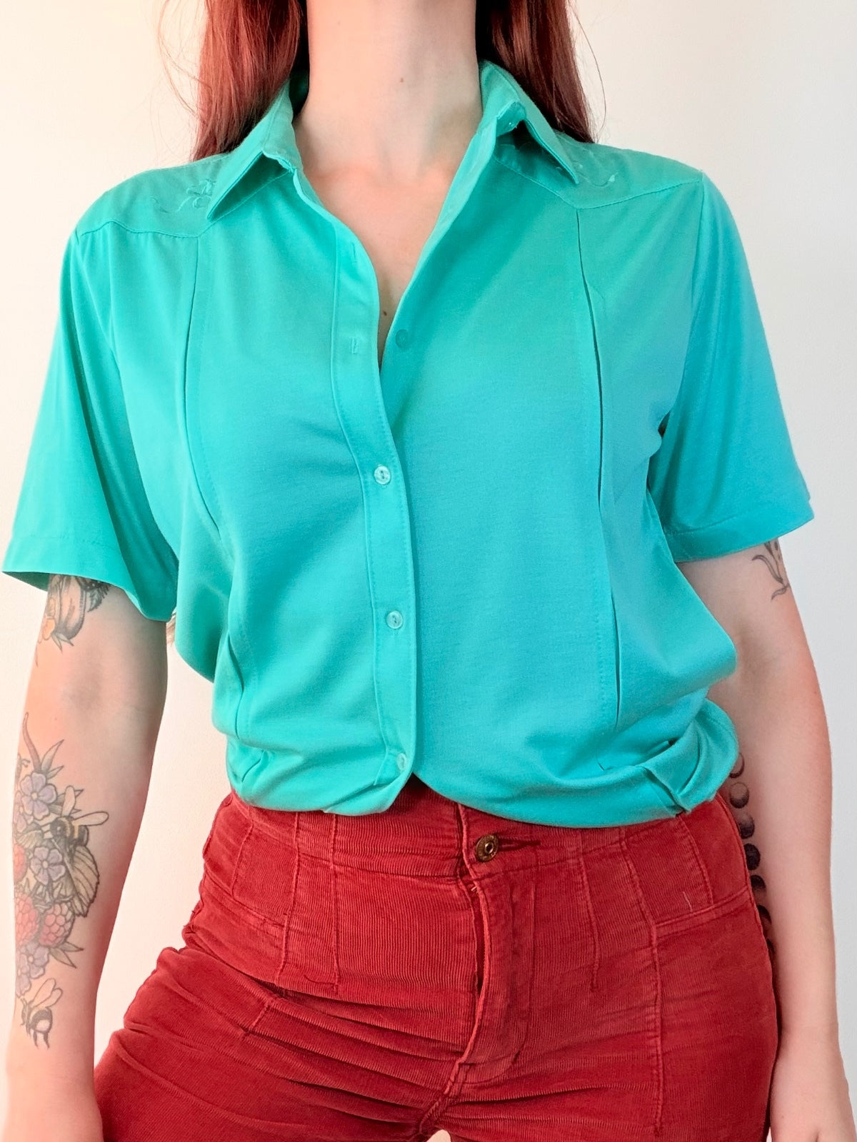 Vintage 1990s summer blouse by C&A with embroidered bow detail size 16