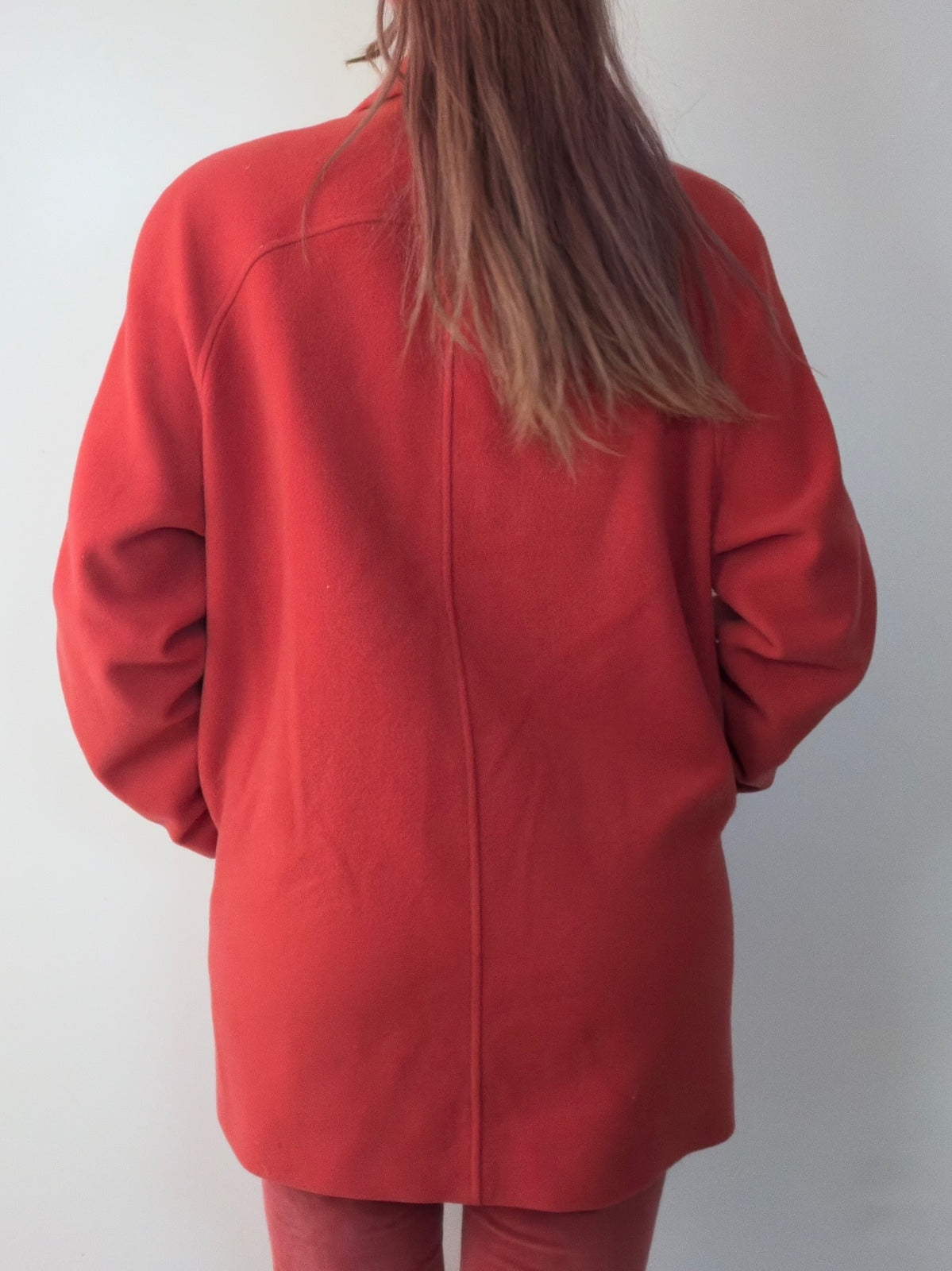 Vintage Red Wool Coat with Gold Buttons 1990s Winter Jacket by Eastex Size 14