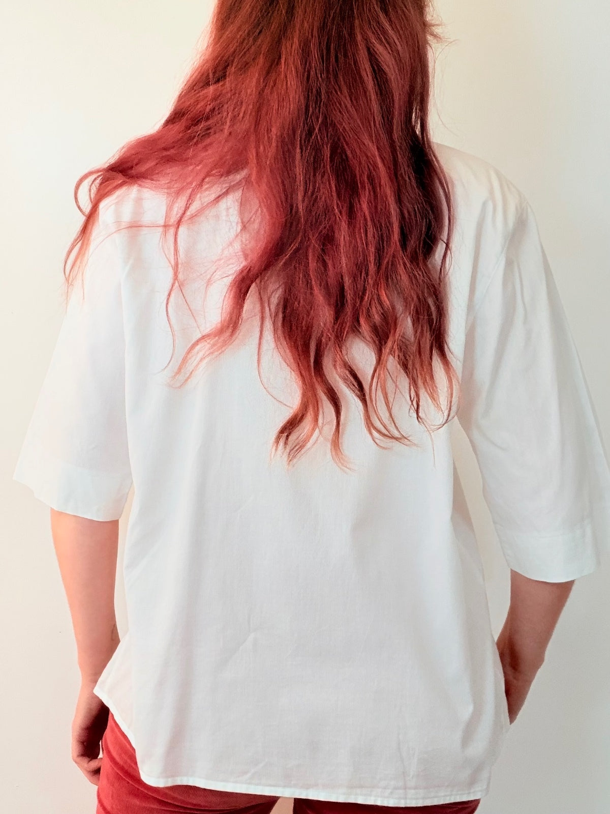 Vintage 1990s Cotton Shirt White Embroidered Detail Size 12