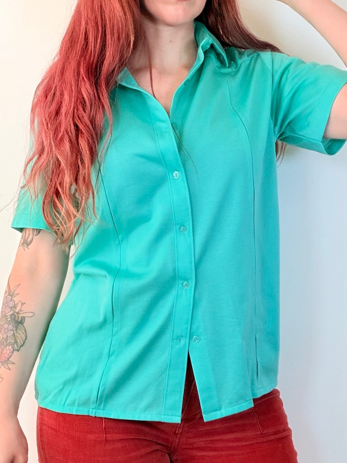 Vintage 1990s summer blouse by C&A with embroidered bow detail size 16