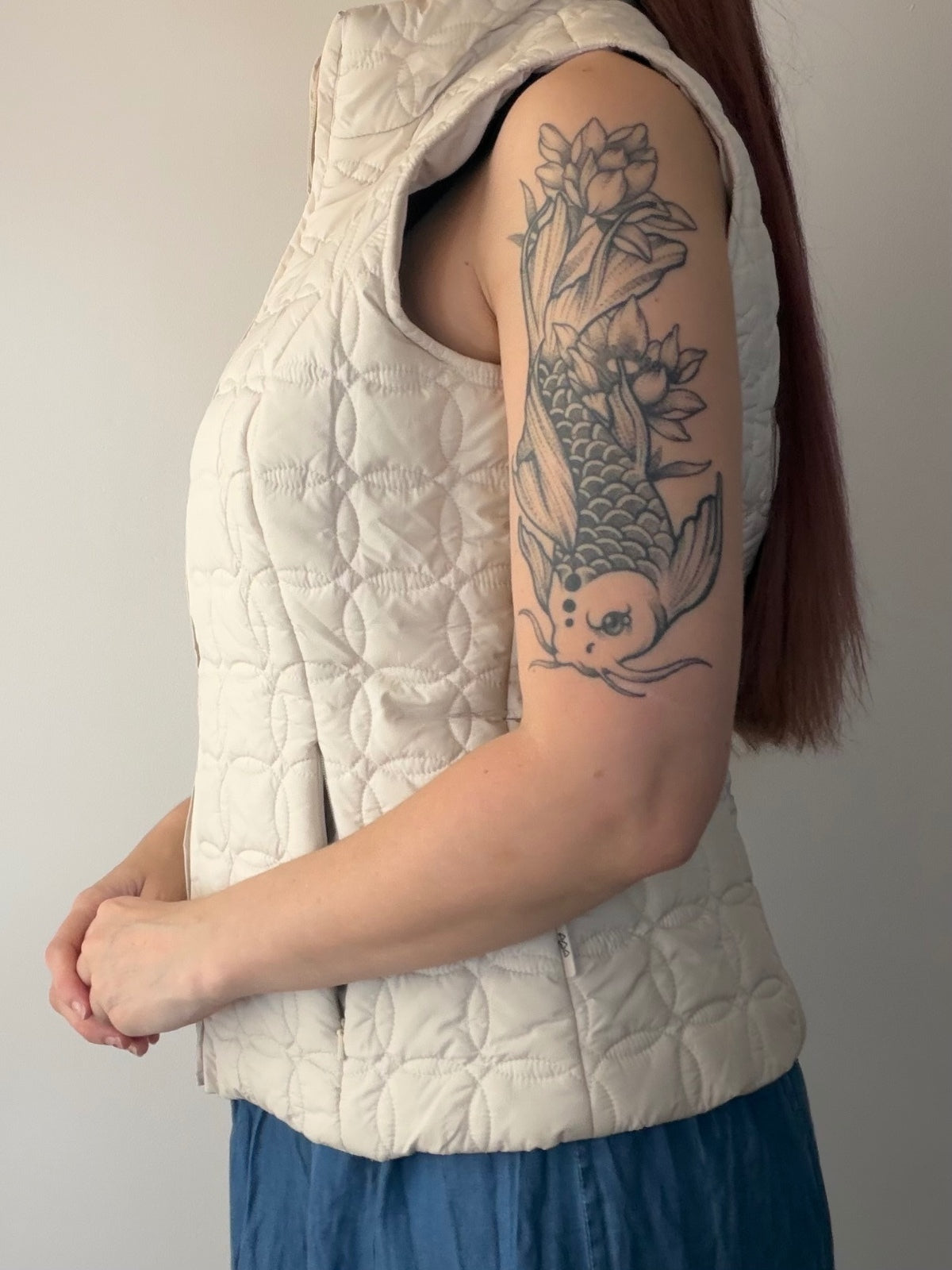 Vintage Y2K Gilet By Per Una Cream Quilted Sleeveless Puffer Vest Size M 10 12