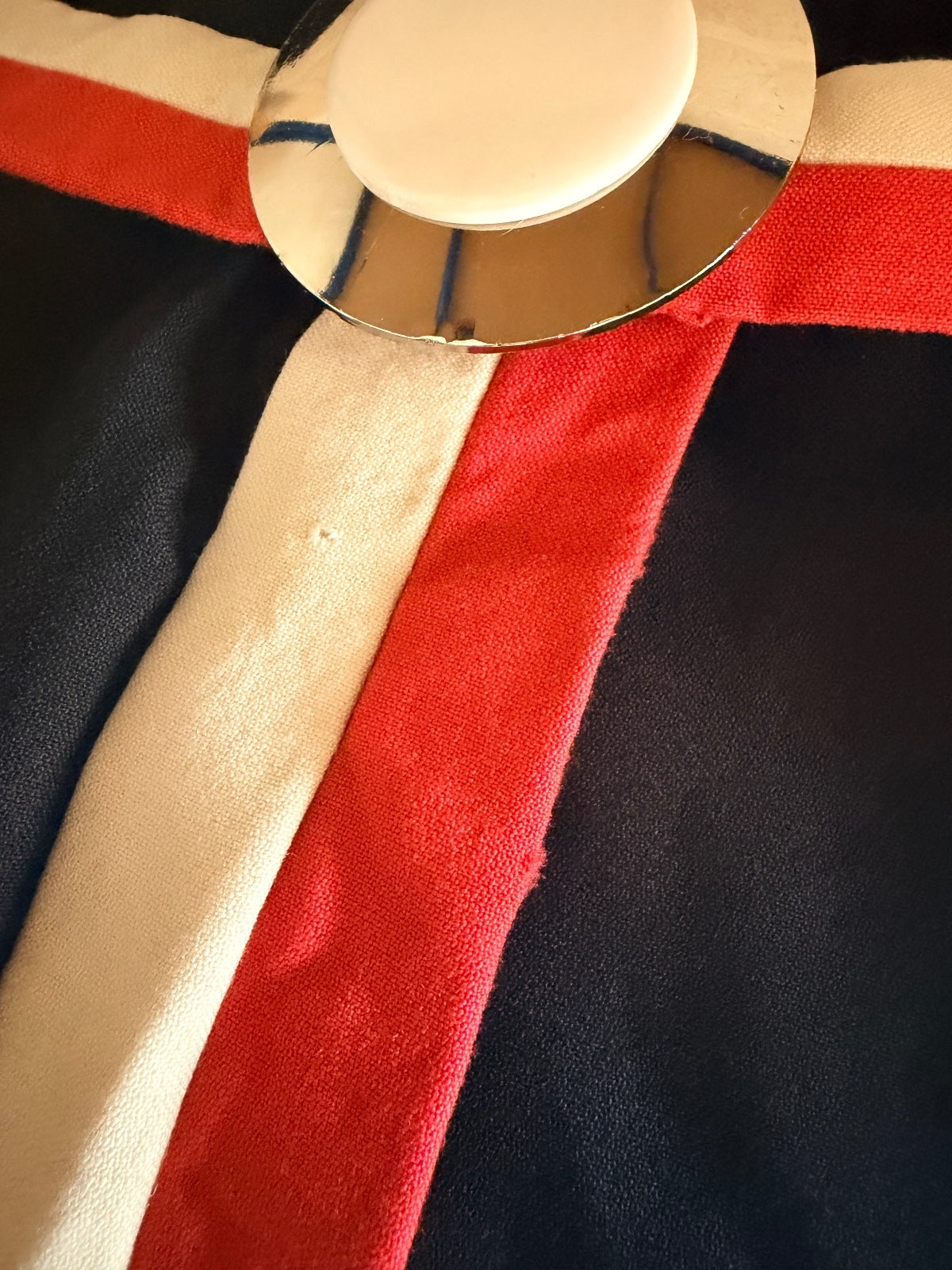 vintage 1960s Gogo Dress Black Mod Style Dress with Red and Cream Trim Size 10