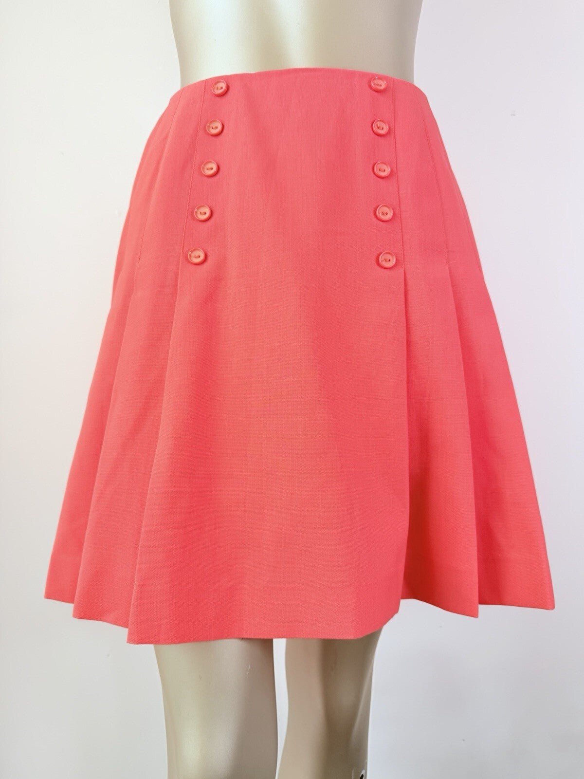 Vintage 1980s Mini Skirt By St Michael Pink Pleated Preppy Tennis Skirt Size 6