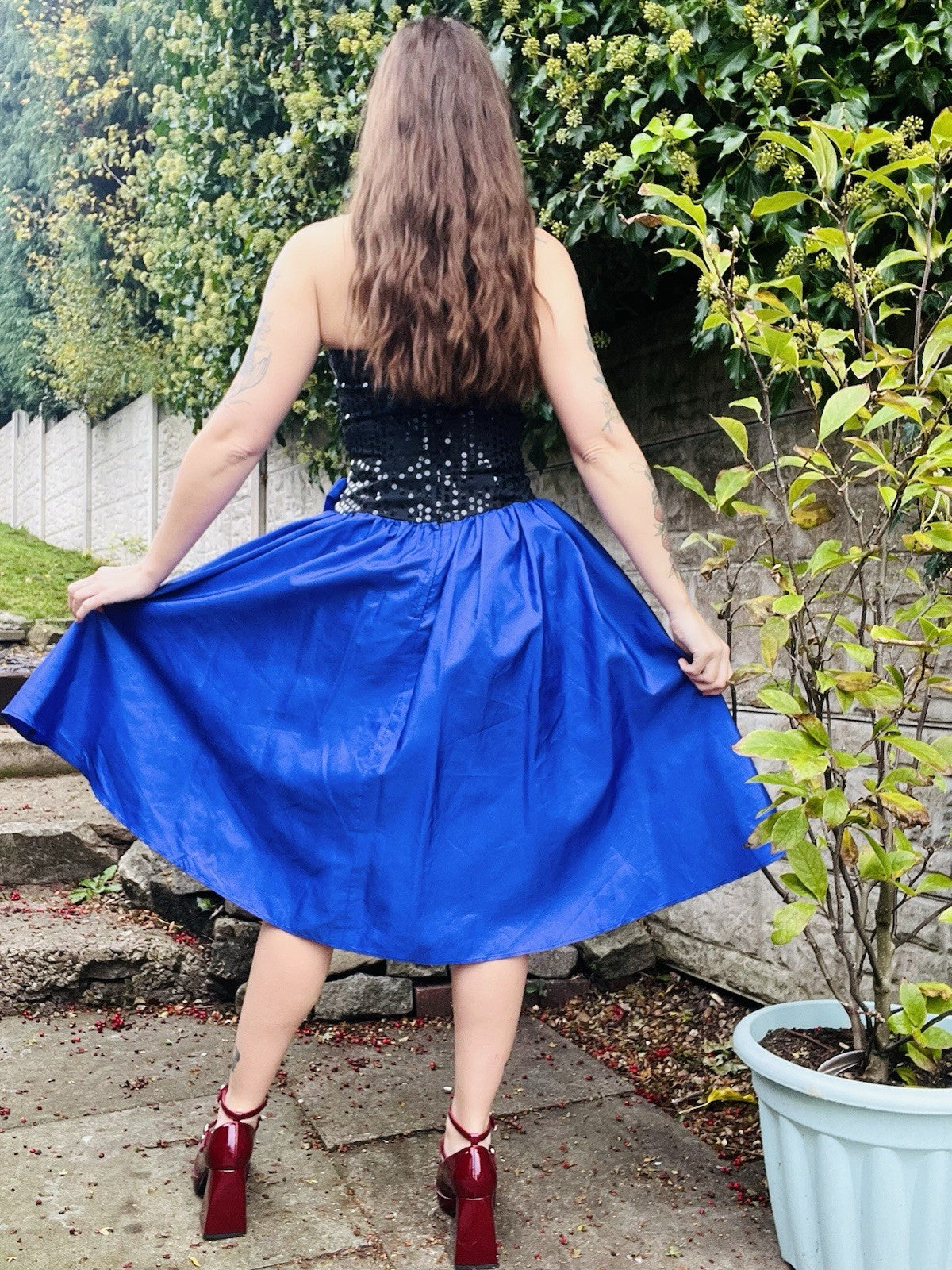 Vintage 80s Party Dress Size 8 To 10 Black Purple By Yessica Sparkly Sequin Top