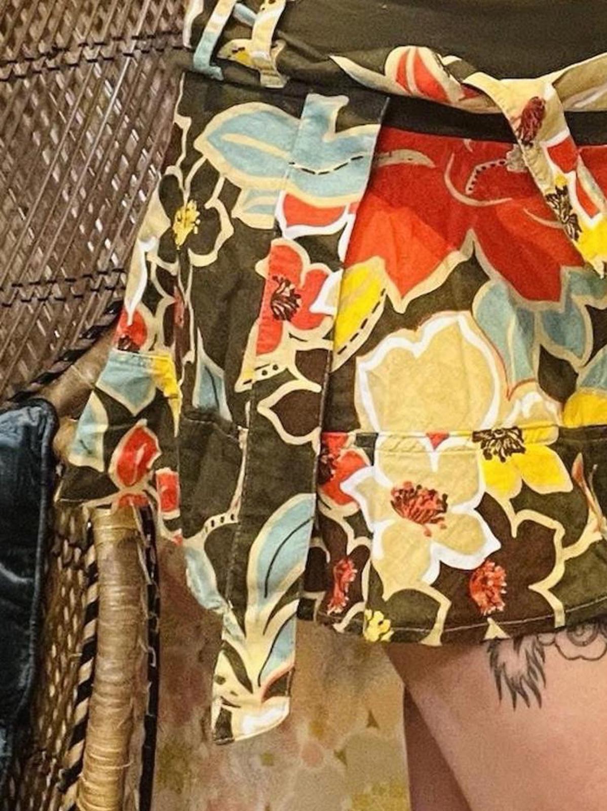 Vintage Y2K Mini Skirt Hawaiian Print Summer Festival Holiday Short Skirt 10