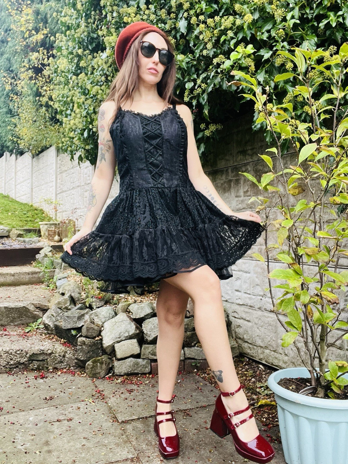 Vintage 1980s Party Dress Black Size 12 To 14 Retro 80s Sparkly And Lace Dress