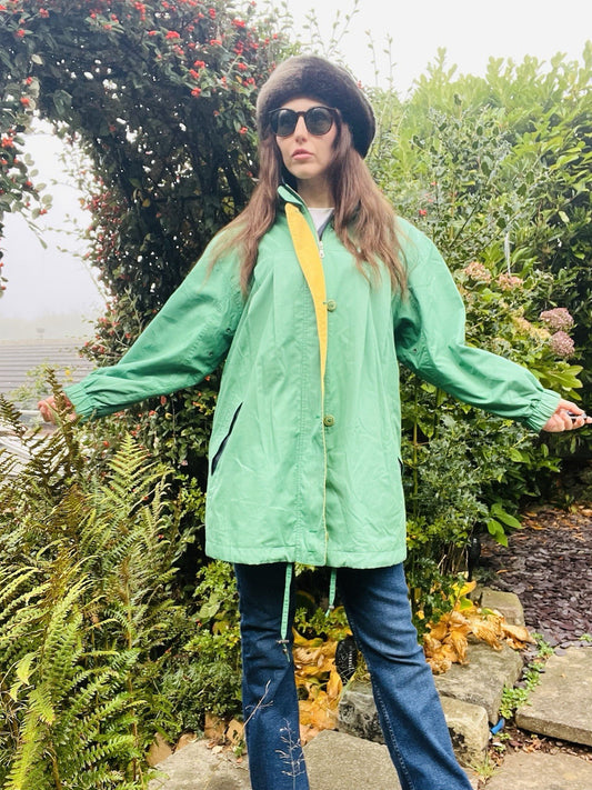 Vintage 80s Coat By St Michael Oversized Retro Block Colour Jacket Size 10