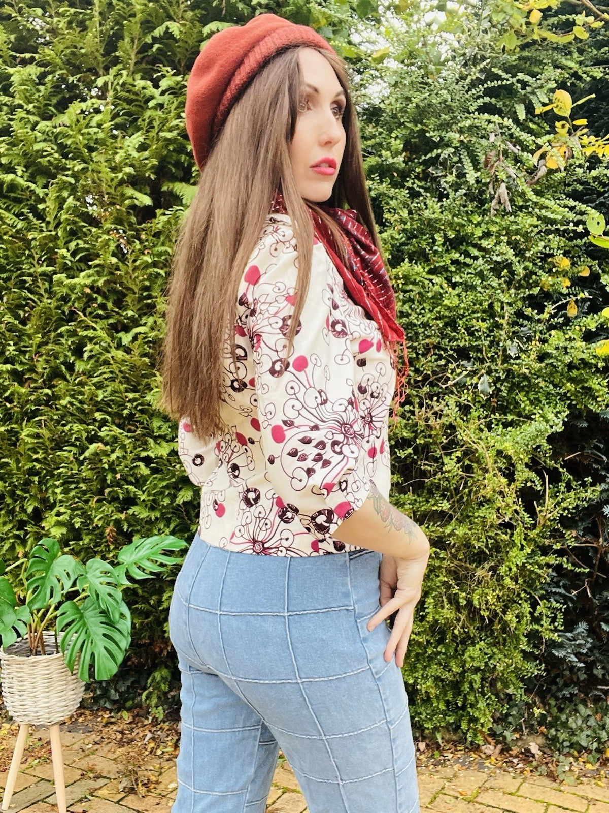 Vintage 1960s Blazer Retro Psychedelic 60s Cropped Sleeve Jacket Size 12