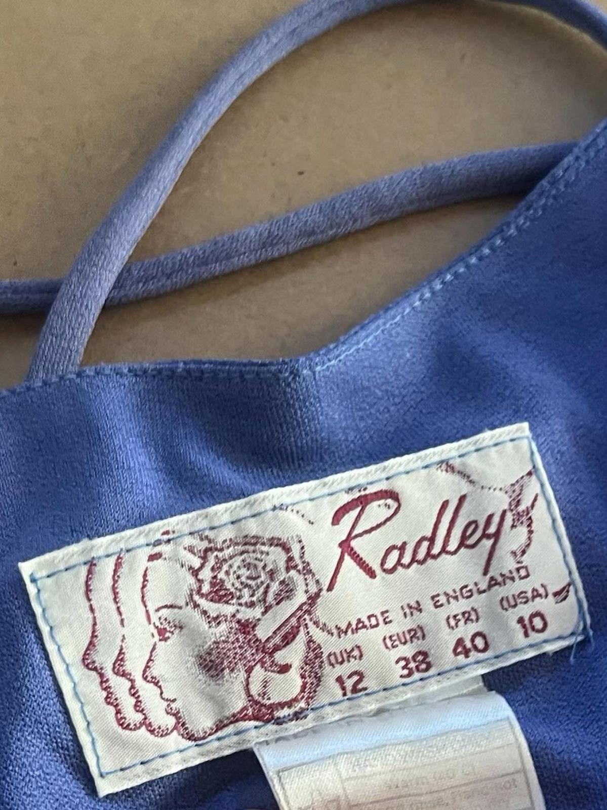 Vintage 1970s Summer Dress By Radley With Embroidered Detail Purple Size 10-12