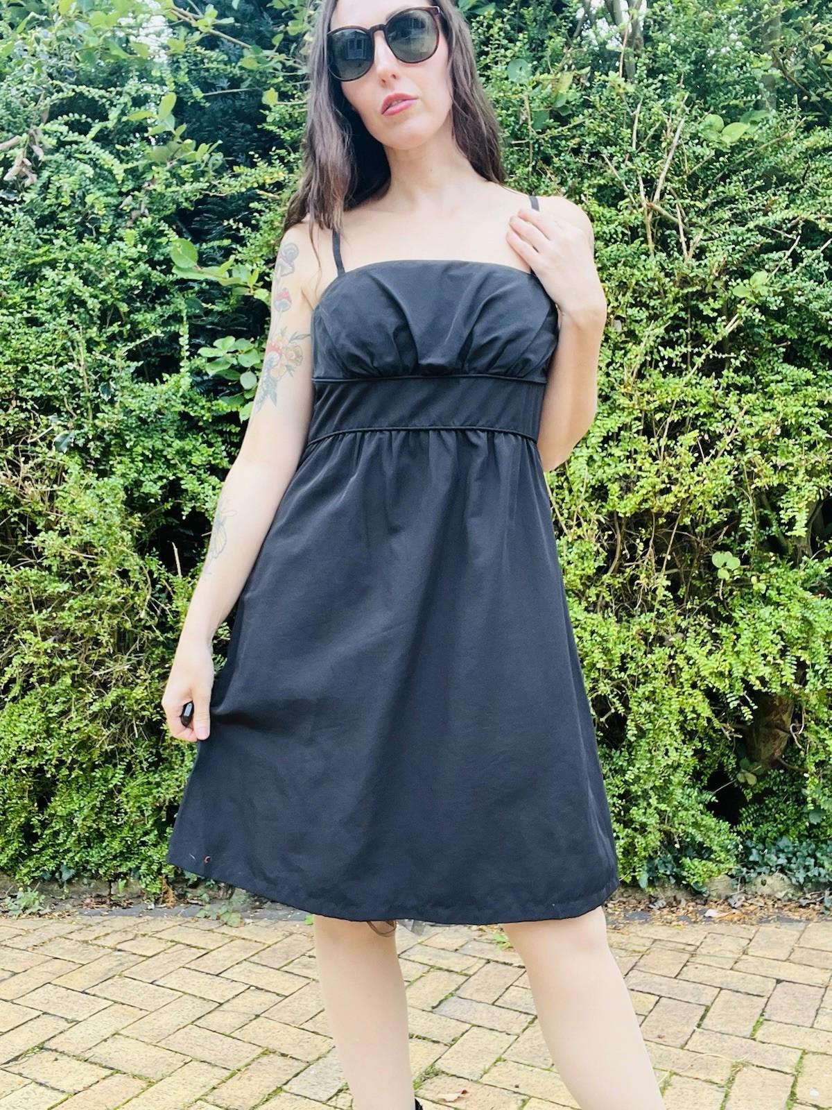 Vintage Y2K Strappy Dress By Esprit Empire Waist Little Black Dress Size 16