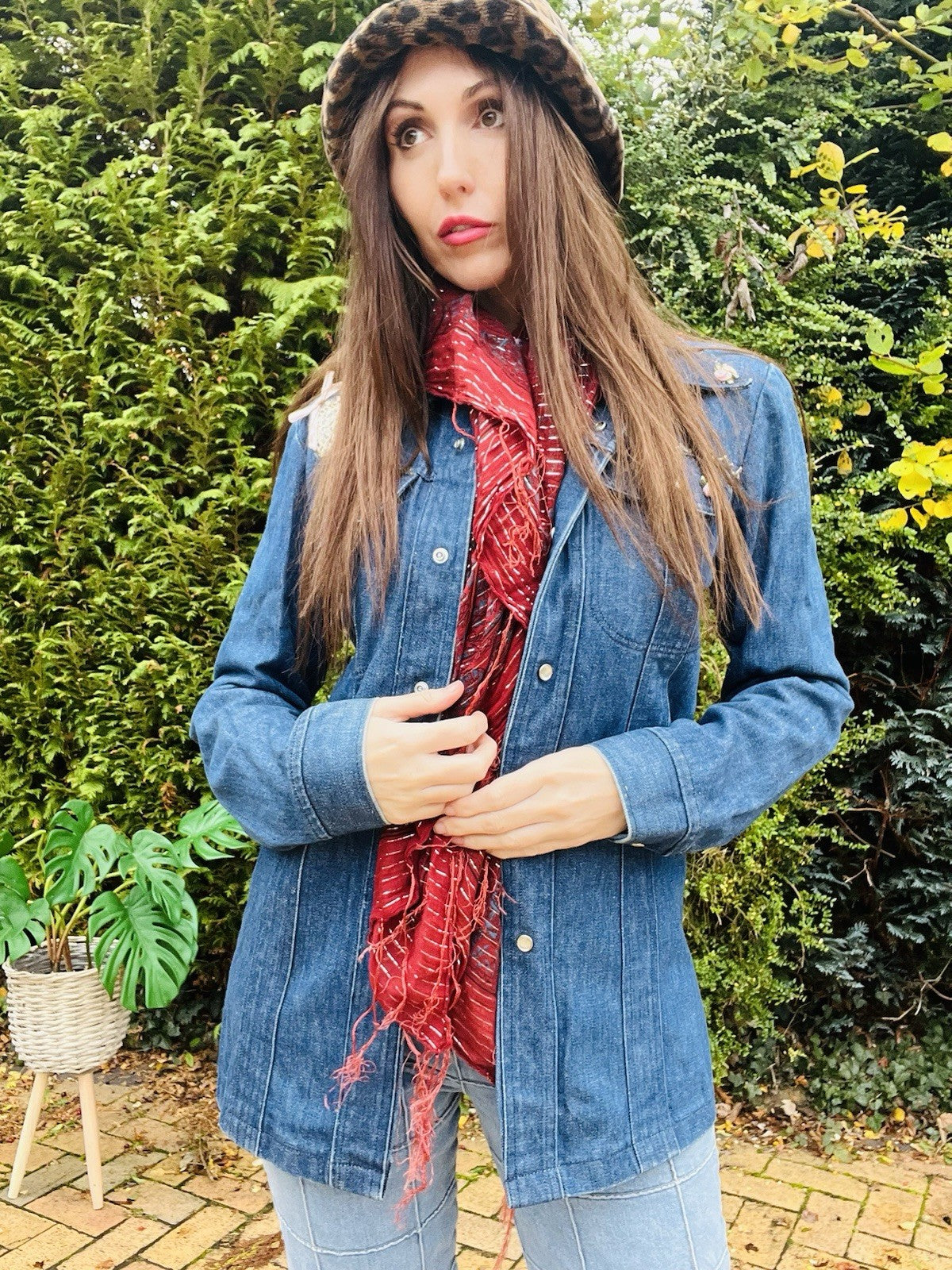 Vintage 1970s Denim Jacket Reworked Donothing Sedgefield Retro Festival Coat S