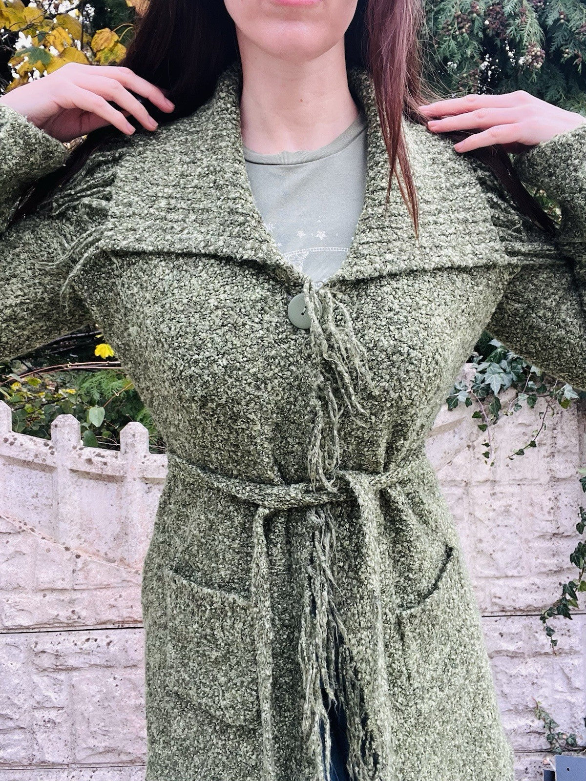 Fairycore Knit Cardigan Jumper By Soon Size 12 Green Long Knitted Whimsigoth