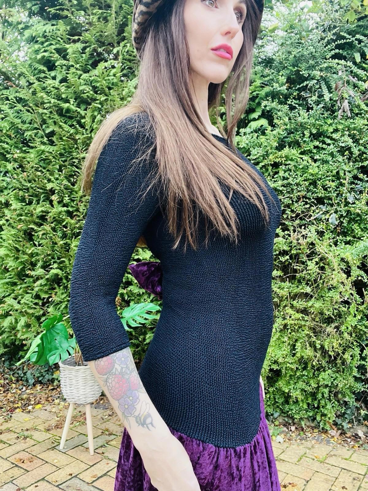 Vintage 1990s Velvet Dress 8 10 By Crystal Whimsigoth Low Back Drop Waist Purple