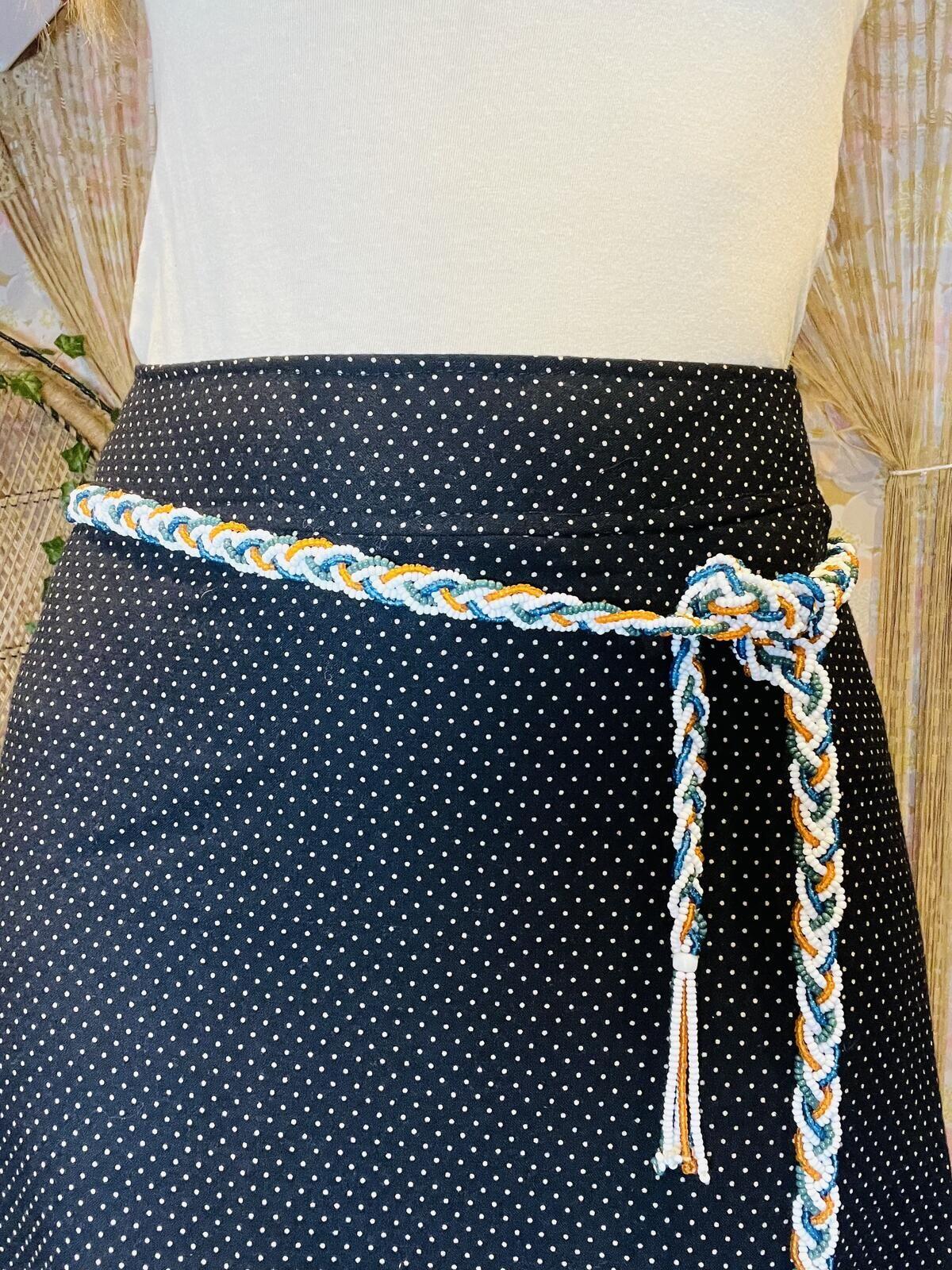 Braided Multicolour Waist Belt with Tassels Vintage Retro Chain Belt