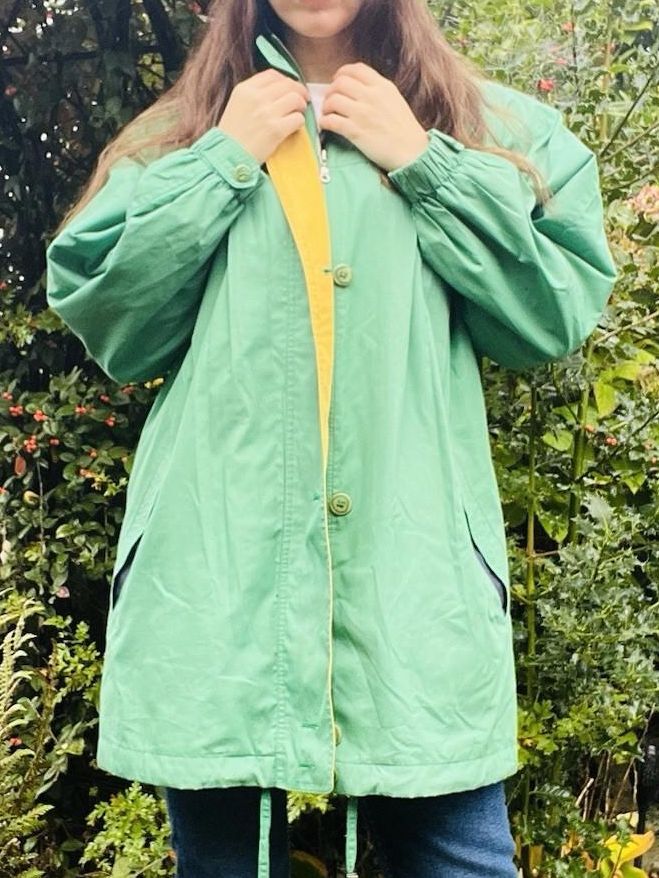Vintage 80s Winter Coat size 10 St Michael Oversized Retro Block Colour Jacket
